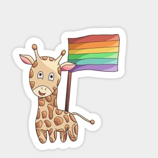 Rainbow Gay Pride Flag Giraffe Sticker